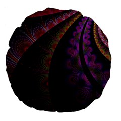 Fractal Colorful Pattern Spiral Large 18  Premium Flano Round Cushions