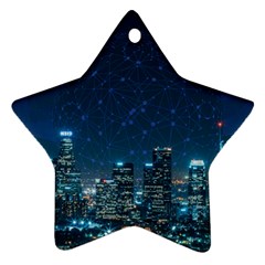 Smart City Communication Network Ornament (star) by Pakrebo