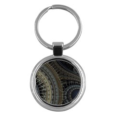 Fractal Spikes Gears Abstract Key Chain (round) by Pakrebo