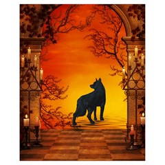 Wonderful Wolf In The Night Drawstring Bag (small) by FantasyWorld7