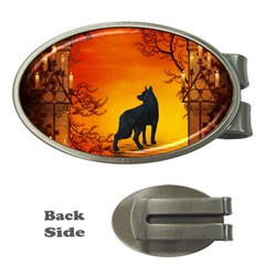 Wonderful Wolf In The Night Money Clips (oval)  by FantasyWorld7