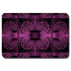 Fractal Magenta Pattern Geometry Large Doormat  by Pakrebo