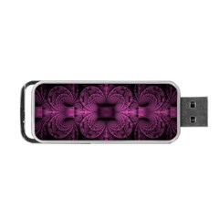 Fractal Magenta Pattern Geometry Portable Usb Flash (one Side) by Pakrebo