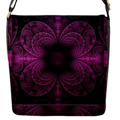 Fractal Magenta Pattern Geometry Flap Closure Messenger Bag (s) by Pakrebo