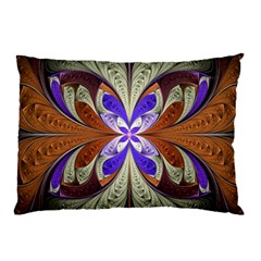 Fractal Splits Silver Gold Pillow Case by Pakrebo