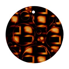 Bubbles Background Abstract Brown Ornament (round)