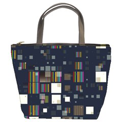 Blocks Pattern Rainbow Texture Bucket Bag by Pakrebo