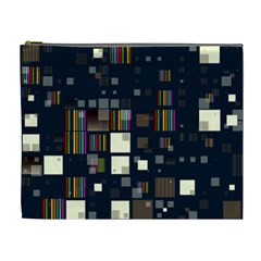 Blocks Pattern Rainbow Texture Cosmetic Bag (xl) by Pakrebo