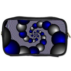 Balls Circles Fractal Silver Blue Toiletries Bag (one Side) by Pakrebo