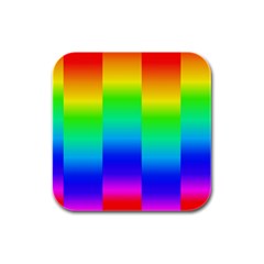 Rainbow Colour Bright Background Rubber Square Coaster (4 pack) 