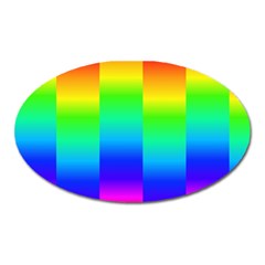 Rainbow Colour Bright Background Oval Magnet