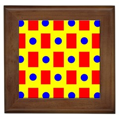 Pattern Design Backdrop Red Blue Yellow Framed Tiles by Pakrebo