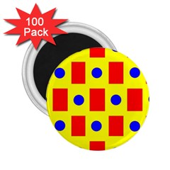 Pattern Design Backdrop Red Blue Yellow 2 25  Magnets (100 Pack)  by Pakrebo