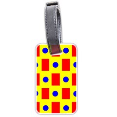 Pattern Design Backdrop Red Blue Yellow Luggage Tag (one Side) by Pakrebo