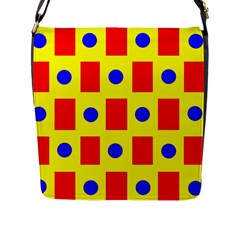 Pattern Design Backdrop Red Blue Yellow Flap Closure Messenger Bag (l) by Pakrebo