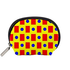 Pattern Design Backdrop Red Blue Yellow Accessory Pouch (small)