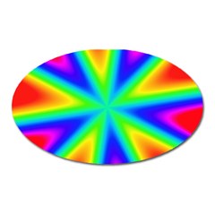 Rainbow Colour Bright Background Oval Magnet