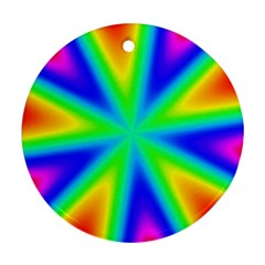 Rainbow Colour Bright Background Round Ornament (Two Sides)