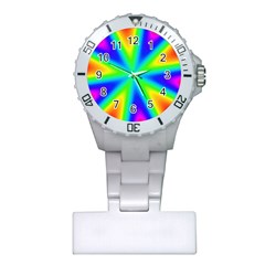 Rainbow Colour Bright Background Plastic Nurses Watch