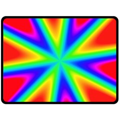 Rainbow Colour Bright Background Double Sided Fleece Blanket (Large) 