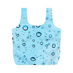 Drops Water Pane Rain Glass Full Print Recycle Bag (m) by Pakrebo