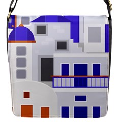 Background Santorini Greece Flap Closure Messenger Bag (s) by Pakrebo