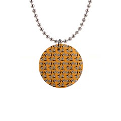 Daisy Orange 1  Button Necklace