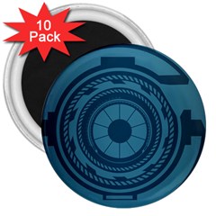 Technology Background Binary 3  Magnets (10 Pack)  by Pakrebo