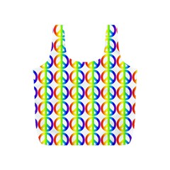 Retro Rainbow Gradient Peace Symbol Full Print Recycle Bag (s) by Pakrebo
