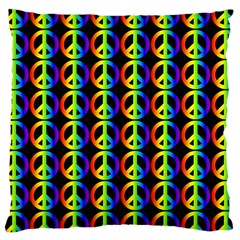 Retro Rainbow Gradient Peace Symbol Large Cushion Case (one Side) by Pakrebo