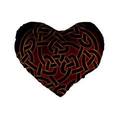 Celtic Spiritual Pattern Art Standard 16  Premium Heart Shape Cushions by Pakrebo