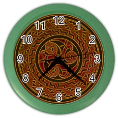 Celtic Spiritual Pattern Art Color Wall Clock by Pakrebo