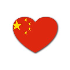 China Flag Rubber Coaster (heart)  by FlagGallery