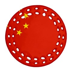 China Flag Ornament (round Filigree)