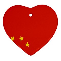 Chinese Flag Flag Of China Heart Ornament (two Sides)
