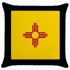 New Mexico Flag Throw Pillow Case (black) by FlagGallery