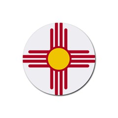 New Mexico Flag Rubber Coaster (round)  by FlagGallery