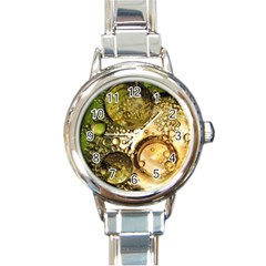 Bubbles Fantasy Green Design Round Italian Charm Watch by Pakrebo