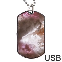 Thunder Thunderstorm Storm Weather Dog Tag Usb Flash (one Side) by Pakrebo