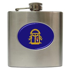 Unofficial Flag Of Georgia Until 1879 Hip Flask (6 Oz) by abbeyz71