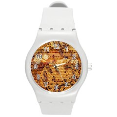 Bees Nature Animals Honeycomb Round Plastic Sport Watch (m) by Pakrebo