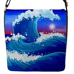 Japanese Wave Japanese Ocean Waves Flap Closure Messenger Bag (s) by Pakrebo