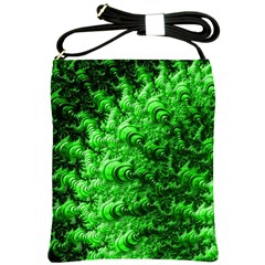 Green Abstract Fractal Background Shoulder Sling Bag by Pakrebo