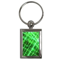 Futuristic Background Laser Green Key Chain (rectangle) by Pakrebo