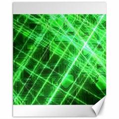 Futuristic Background Laser Green Canvas 11  X 14  by Pakrebo