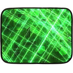 Futuristic Background Laser Green Fleece Blanket (mini) by Pakrebo