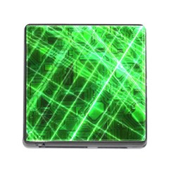 Futuristic Background Laser Green Memory Card Reader (square 5 Slot) by Pakrebo