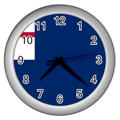 Blue Bunker Hill Flag Wall Clock (silver) by abbeyz71