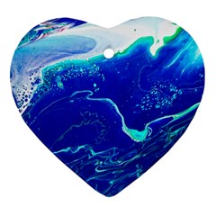 Paint Acrylic Paint Art Painting Blue Ornament (heart) by Pakrebo