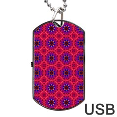 Retro Abstract Boho Unique Dog Tag Usb Flash (one Side) by Pakrebo